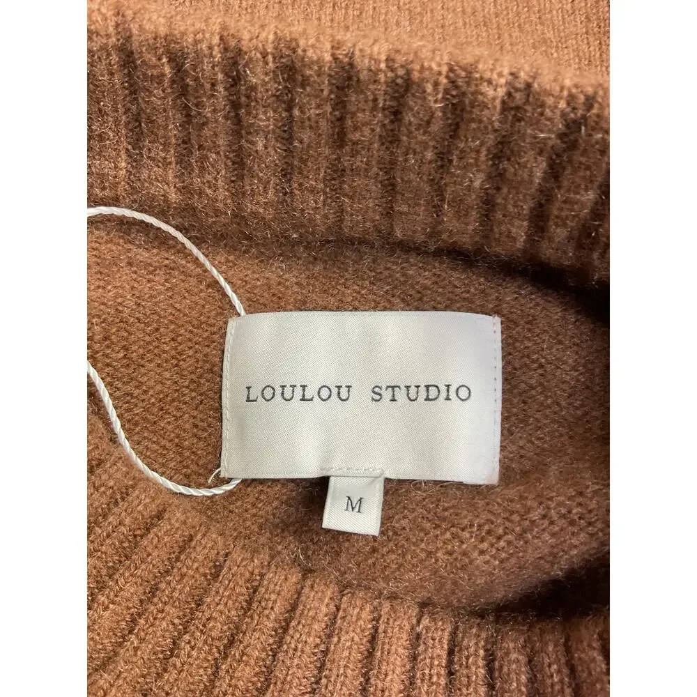 Loulou Studio 'Baltra' Brown Cashmere Sweater Size M - Picture 4 of 5